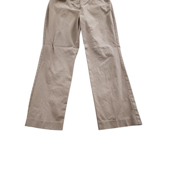 TALBOTS Stretch Petite 12 Pants Camel Tan Flat Front Pckts Straight Leg Academia - Picture 4 of 5